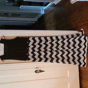 Black and White Chevron Maxi Dress